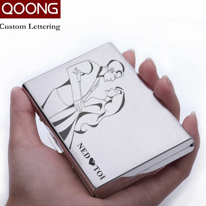 QOONG Titanium Black Waterproof Men Women Business Credit Card Holder ID Card Case Rfid Travel Metal Card Wallet Cardholder