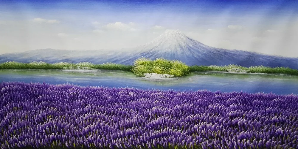 

HandPainted Flower Oil Painting on Canvas Flower Lavender Field Scenery Canvas Painting Wall Art Picture Painitng for Home Decor