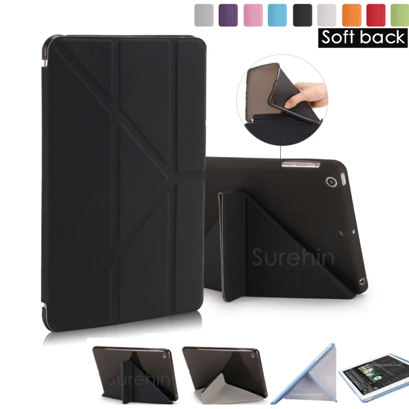 SUREH flexibl TPU soft back leather magnetic smart silicone case for apple ipad air 2 1 cover 6 stand flip slim thin skin shell