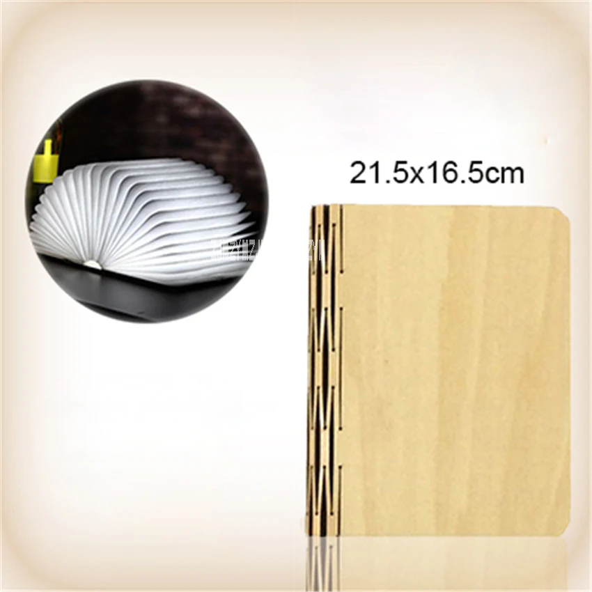 Portable Folding LED Book Design Wooden Material Light Reading Lamp Bedroom Pendant Lamp USB Rechargeable Lamp 3.7V 5W Hot Sale