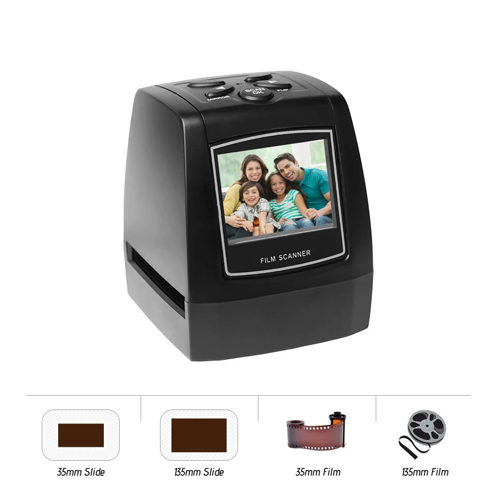 Protable Negative Film Scanner 35/135mm Slide Film Converter Photo Digital Image Viewer with 2.4\