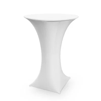 White spandex cocktail table cover