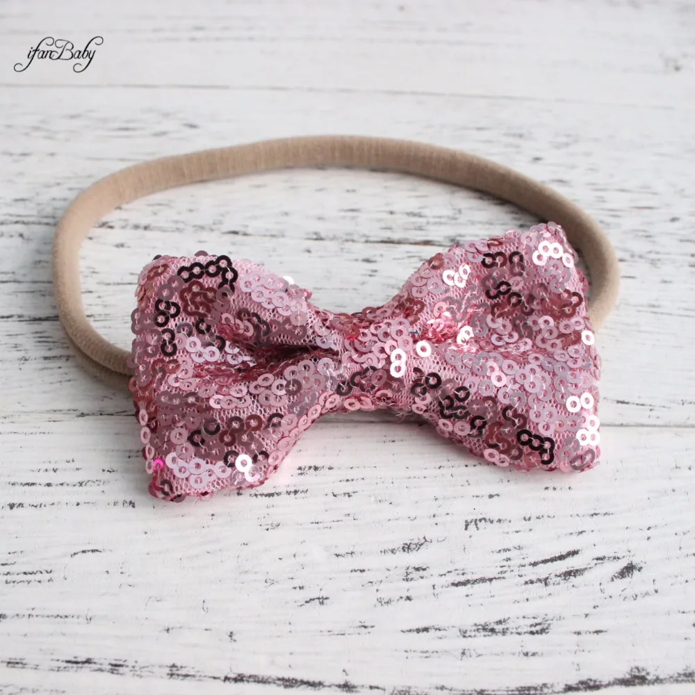 Fashionable kids girl elastic bow nylon headband