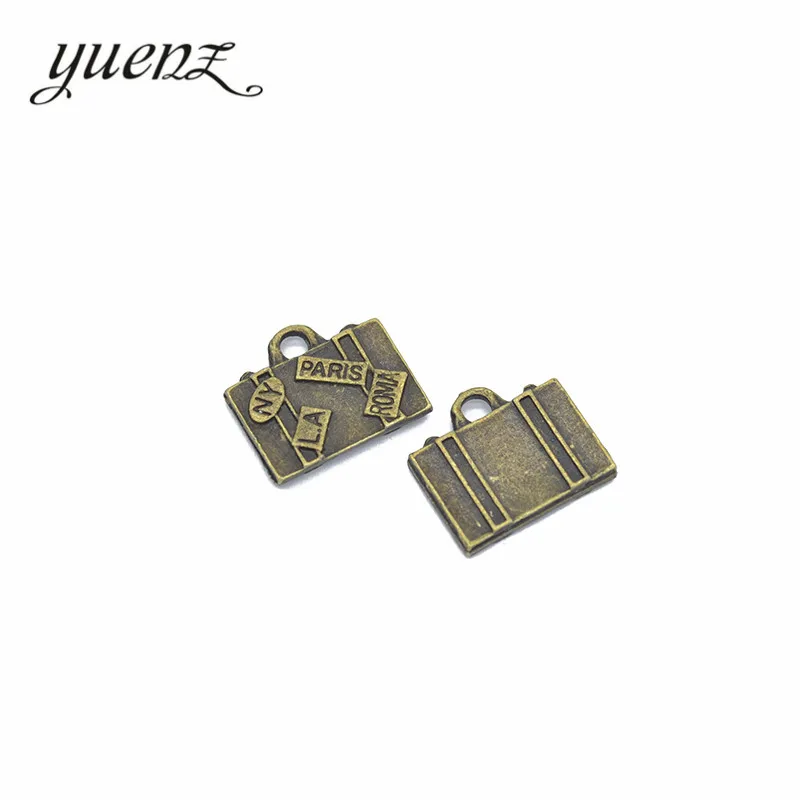 YuenZ 10pcs Bronze Tibetan Silver Plated Suitcase Charms Pendant Jewelry Making Accessories DIY Crafts 17*15mm J216