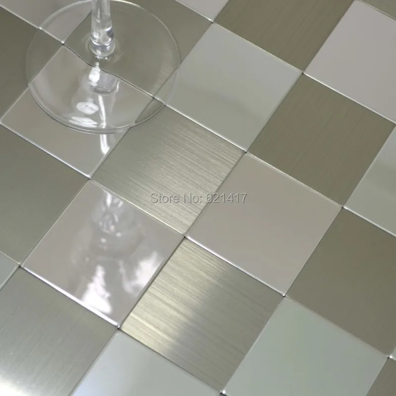 Aluminum plate adhesive self-adhesive mosaic tiles for kitchen backsplash decoration tiles HMSM1011 free shipping