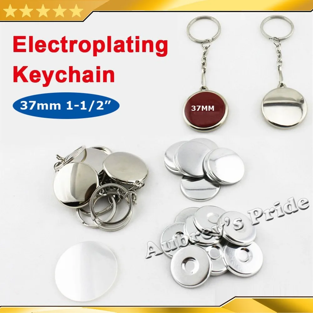 1-1/2In 37MM 100pcs One Side Electroplating Keychain Stainless Metal Back Button Maker Supply Materials