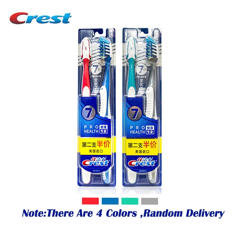 Crest Seven Effect Toothbrush Manual USA Imported Original Special Adult ProHealth Tooth Brushes Oral Care Soft Bristle 2pc/Pack