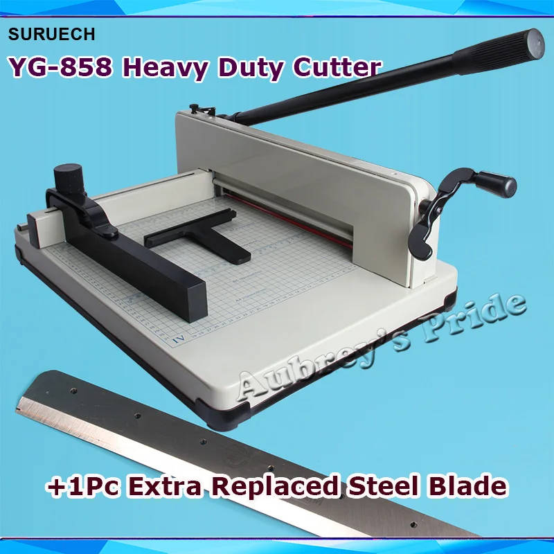 Free CP some YG858 Heavy Duty 16KG All Metal Steel Ream Guillotine 12Inch A4 SIze Stack Paper Cutter+Extra 1 New Blade