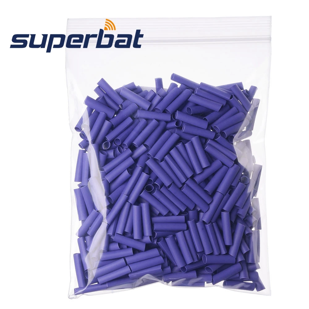 Superbat 100pcs Purple Heat Shrink Tubing Wire Wrap Cable Sleeve OD 3.5mm Length 18mm