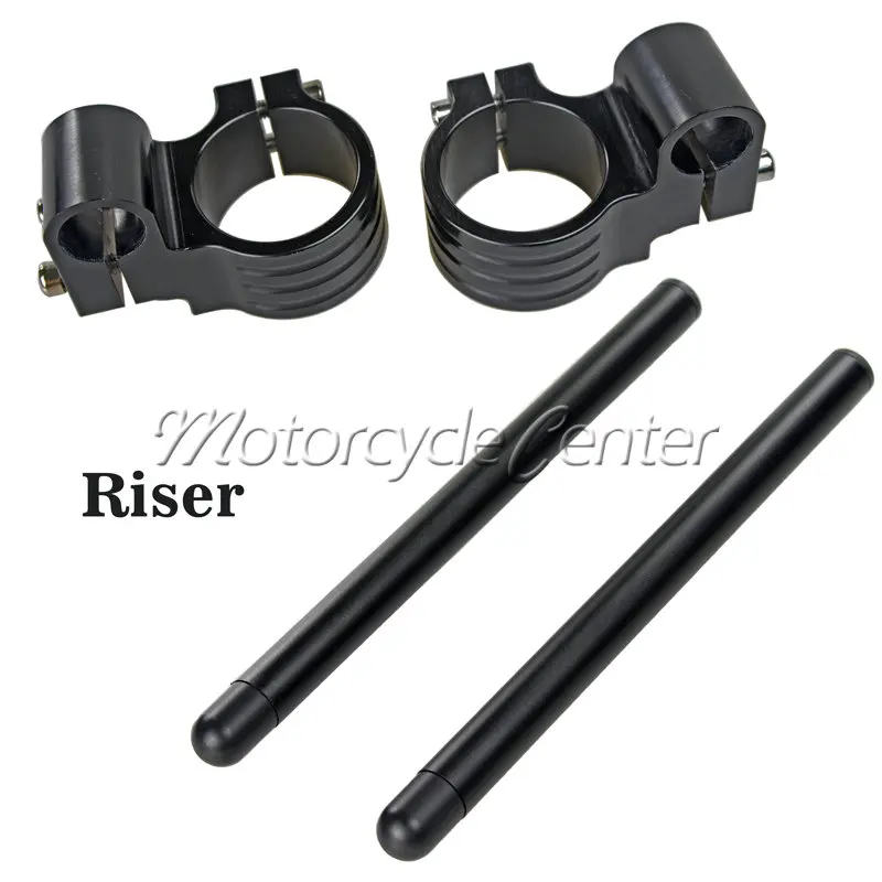 50mm Clip Ons Riser Regular Clip-on Fork Tube CNC Handlebars For Kawasaki Ninja ZX6R 636 ZX 6R ZX10R ZX 10R ZX14 ZX1400 Black