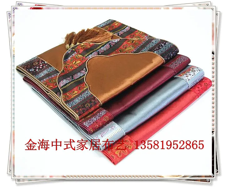 New Chinese Modern fabric silk table runner bed flag tablecloths Luxury minimalist classic style tassel Specials