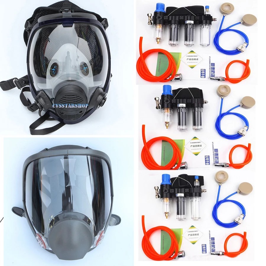 

Safety CHemcial Function Supplied Air Fed Respirator System With 6800 Full Face Industry Respirator Gas Mask