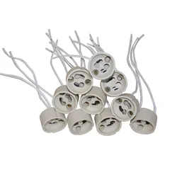 Conector de cerâmica com cabo para lâmpadas LED halógenas, Base da lâmpada, GU10 Light Socket Holder, 10pcs por lote