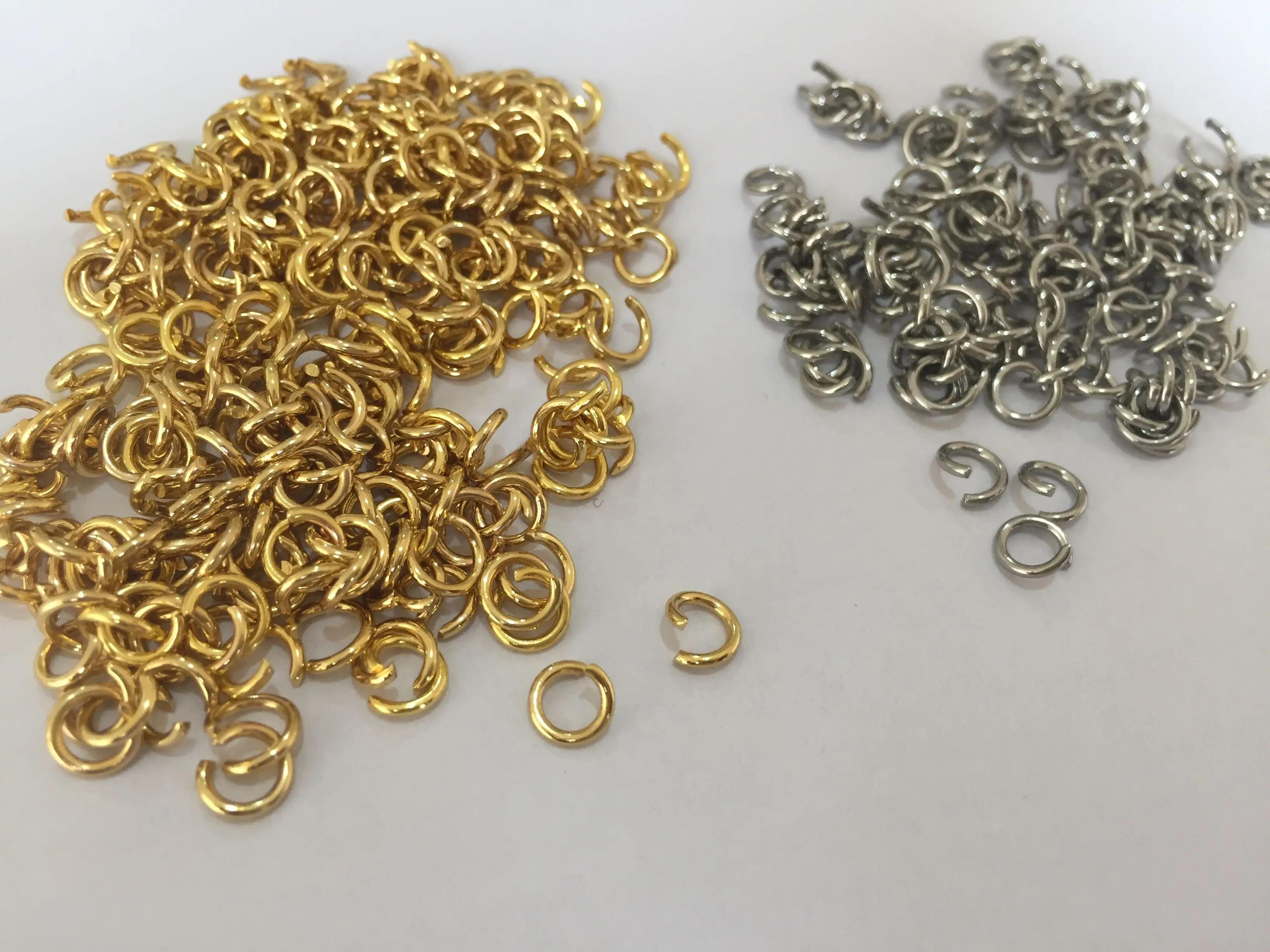 

50pcs/lot Jump Rings Jewelry Hand Making Part Gold and Stainless Steel color 1x6mm 1x7mm