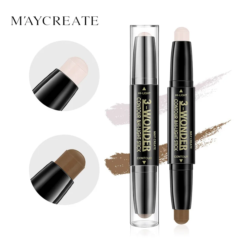 MayCreate Mặt Trang Điểm Bút Che Khuyết Điểm Đa Tác Dụng 2 Đầu 3D Bronzer Cao Cấp Dính Nổi Bật Bút Chì Trang Điểm Iluminador