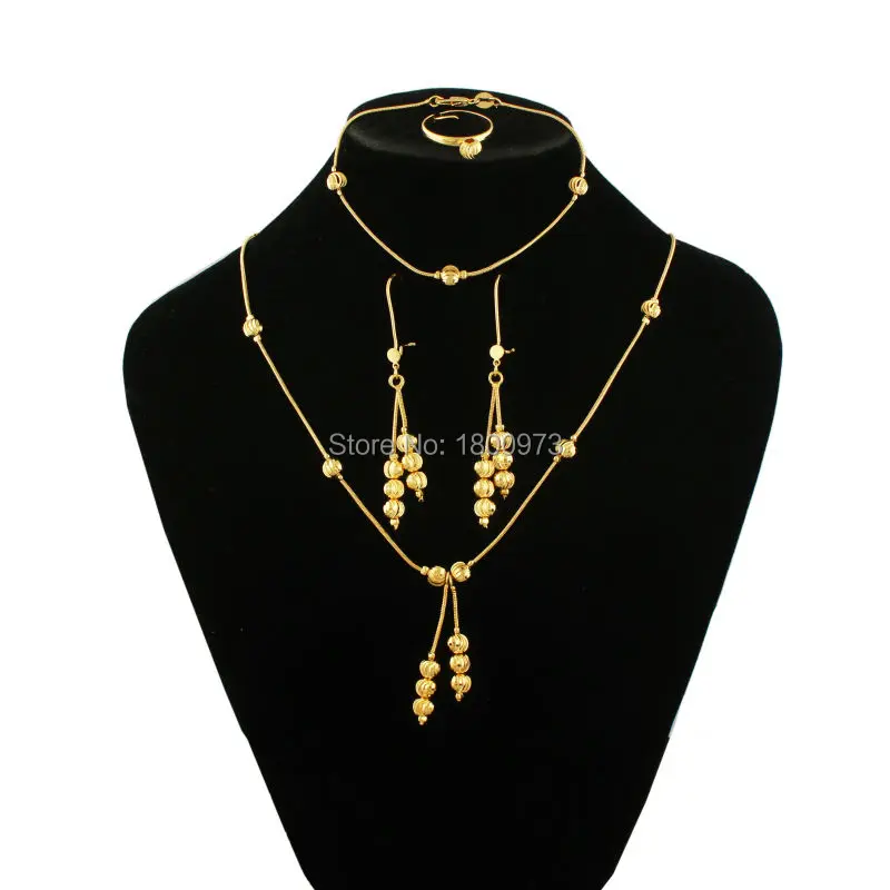 

Traditional Ethiopia Jewelry sets Gold Color Fashion Noble Jewelry Sets for Women Engagement Gift