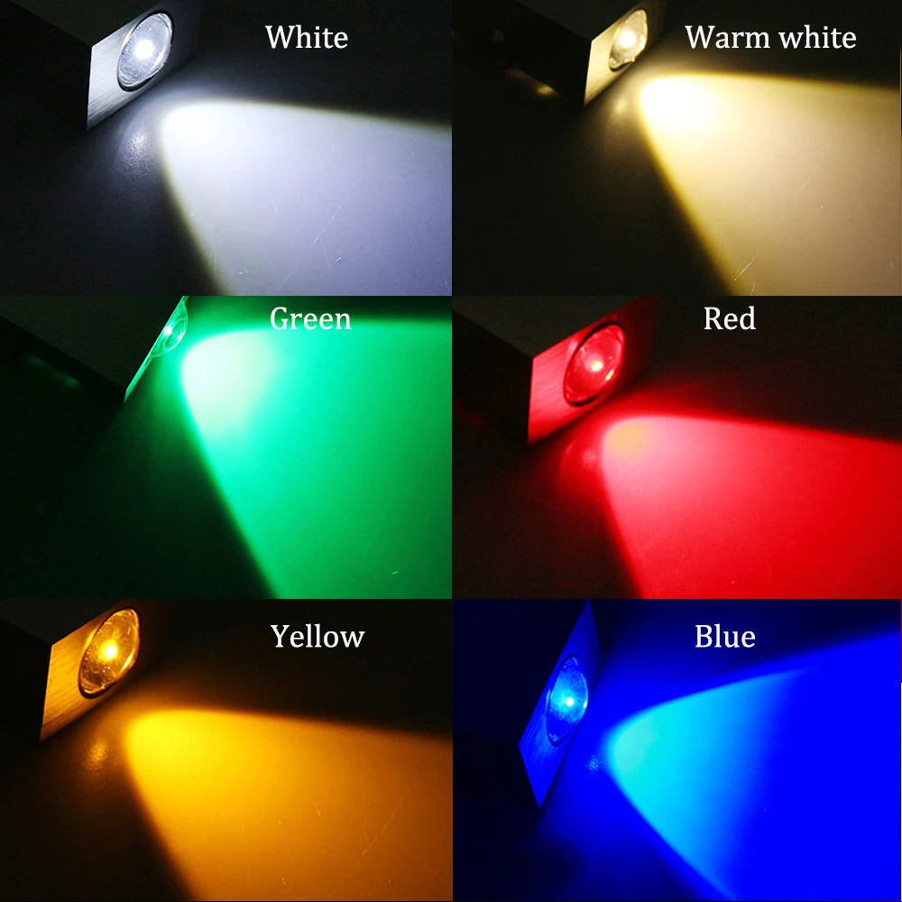 Modern 2W LED Wall Lamp Square Spot Light Aluminm AC110V-260V Up Down Home Decoration Light For Bedroom/Dinning Room/Restroom