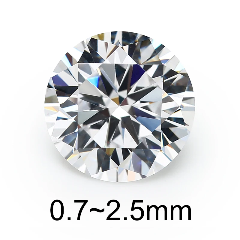 

500pcs Size 0.7mm~2.5mm Round Cut Loose CZ Stones 5A White Cubic Zirconia Synthetic Gemstone for Jewelry Making