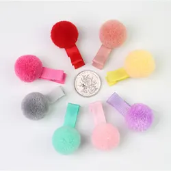 Cute Girls Fluffy Ball Pompom Hairpins Elastic Ponytail Holder Hairband Mini All-inclusive Hair Clip Hair Ropes Hair Accessories