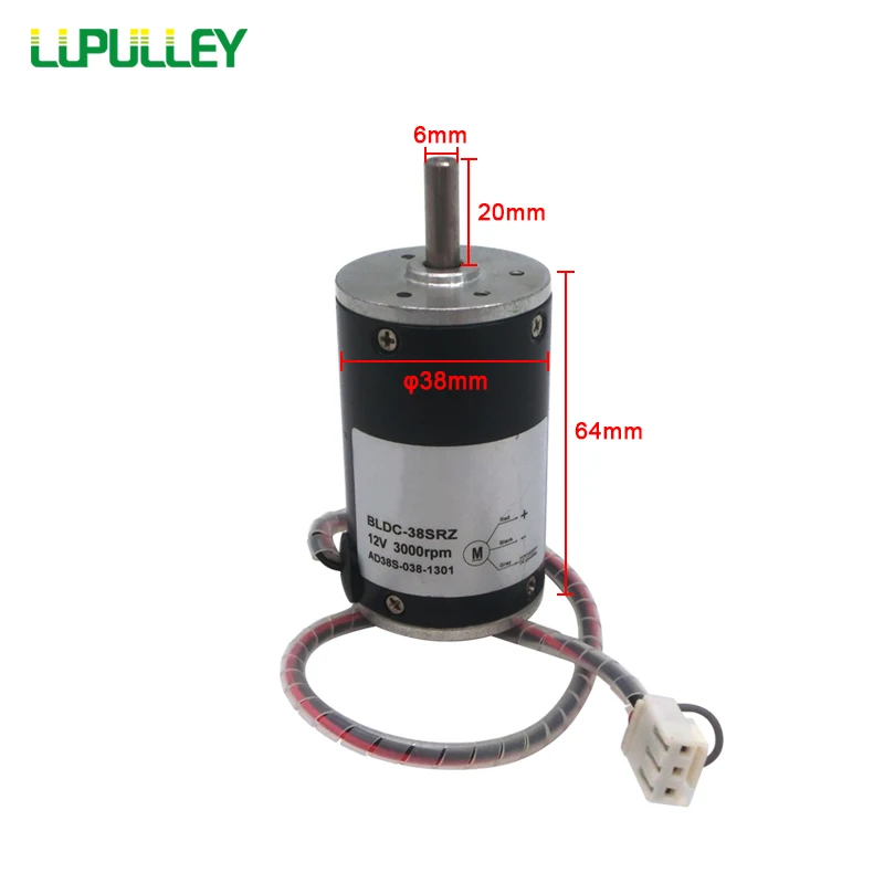 LUPULLEY Brushless Motor/Fixed Speed DC Motor High Speed 12V 24V BLDC-38SRZ-FS Reversible Rotation Motors 2000/3000/4000/5000RPM