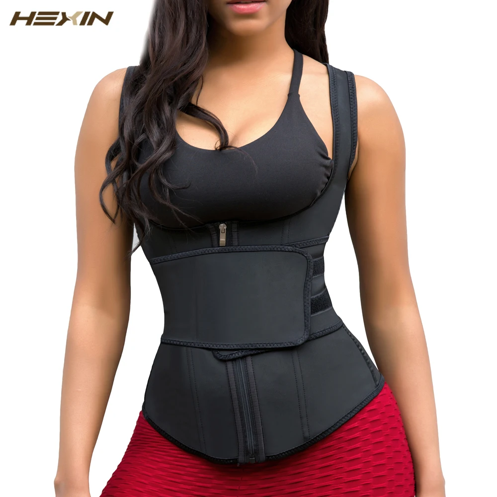 Latex Waist Trainer Vest Corset High Compression Women Zipper Body Shaper Underbust Waist Cincher Girdle Shapewear