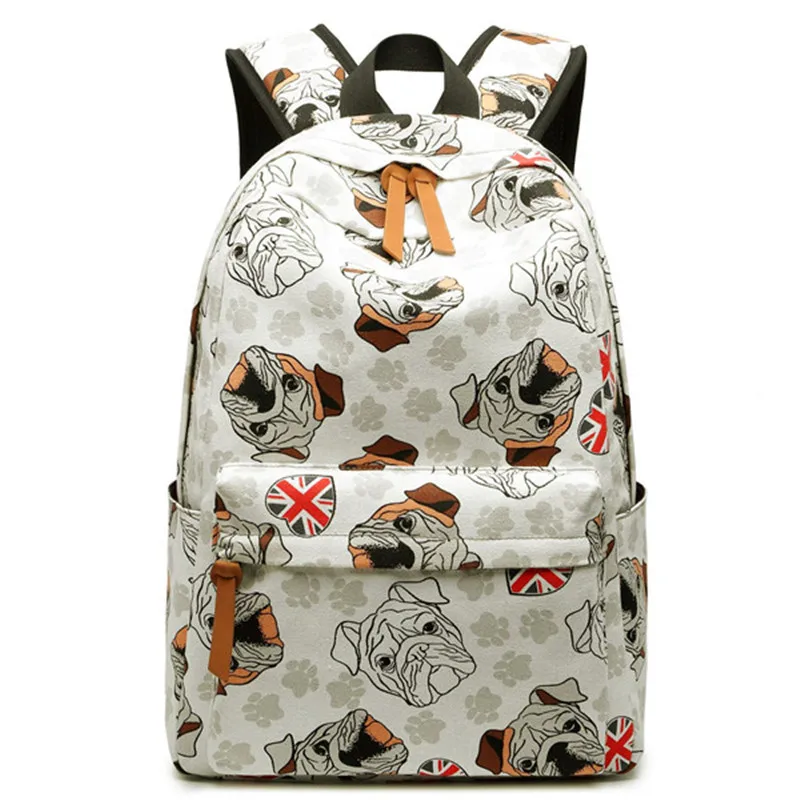 Cute Canvas Women Backpack Kawaii Flamingos Animal Pattern Printing Girls Bookbags College Daily Mochila