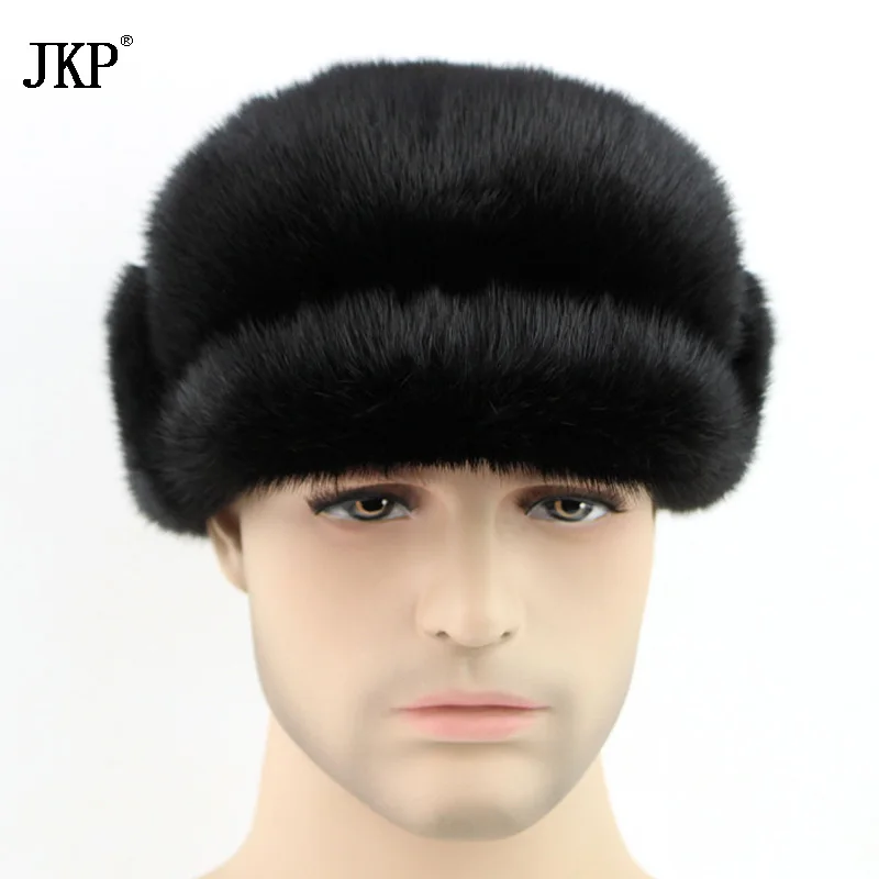 Winter Hot Super Show Men Rex Mink Fur Earmuffs fashion Muffs Style Russian Cap Male Autumn Handsome Fur Hat Fur Cap  ZD-08