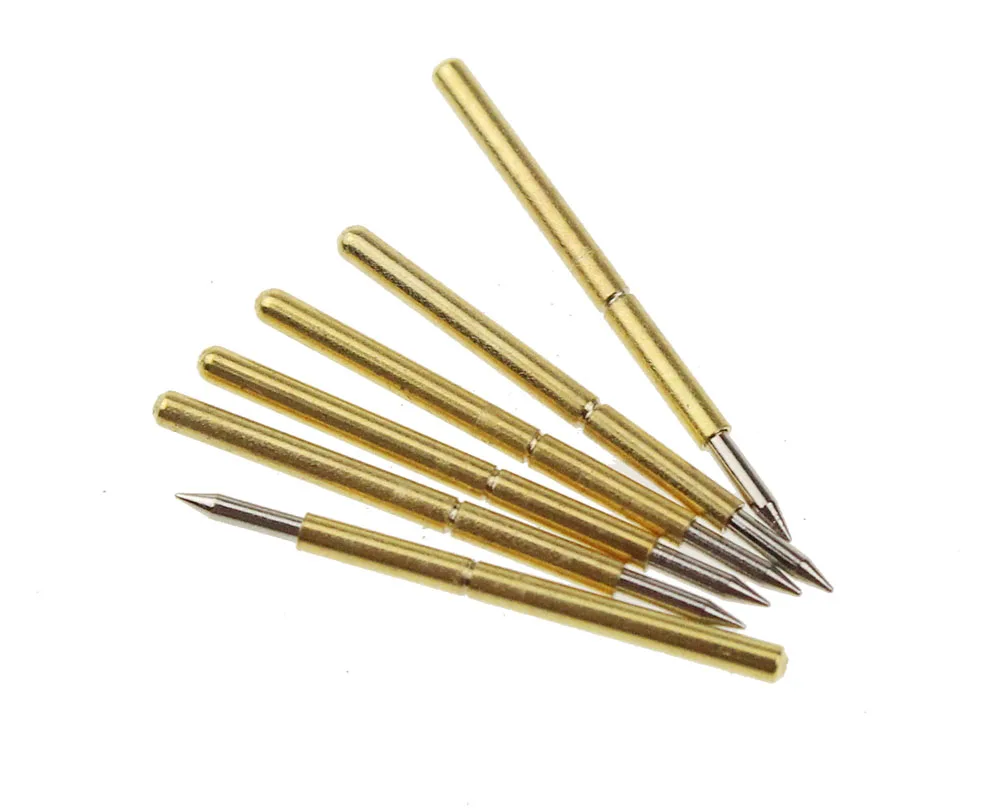 50pcs P75-B1 Spring Test Probes Pogo Pins Cusp Spear Head Dia 1.02mm 100g For Testing Tools