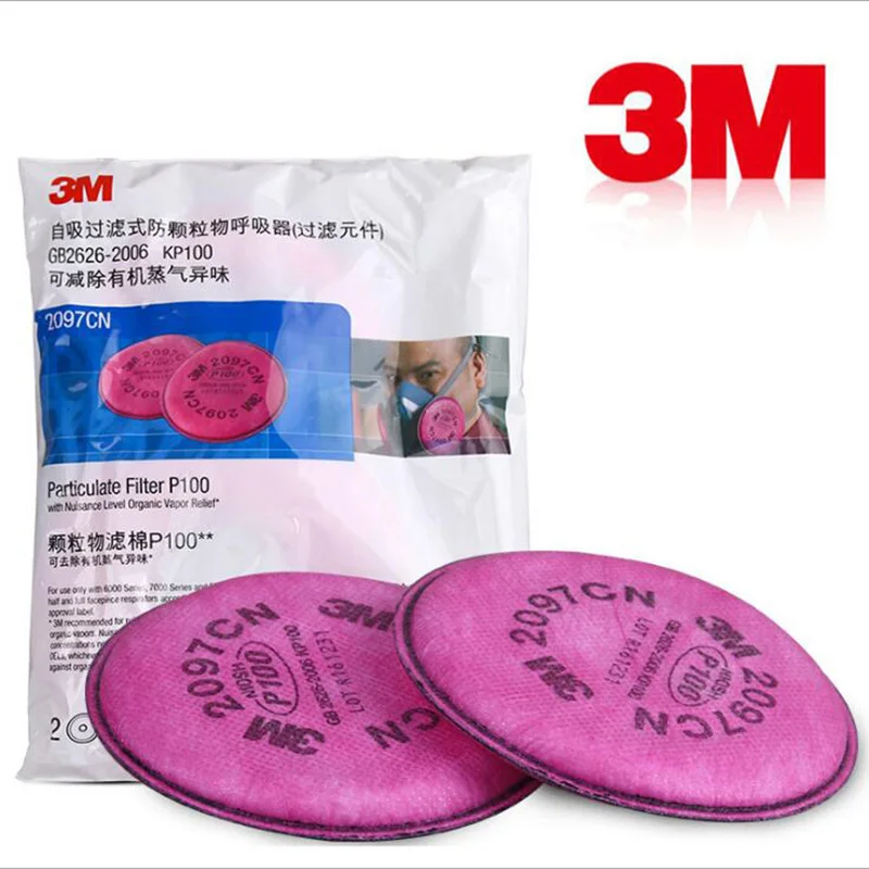 3M 6200 2097 Filter Dust Mask Industrial Dust Grinding Cutting Fiber Welding Fume Qrganic Gas Mask