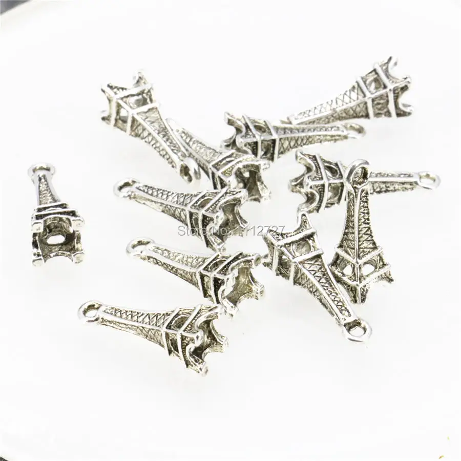 

5PCS Popular Wholesale Paris'Tower Shaped Copper Lucky DIY Loose Finding Accessories 6x18mm Pendant Women Jewelry Making Design