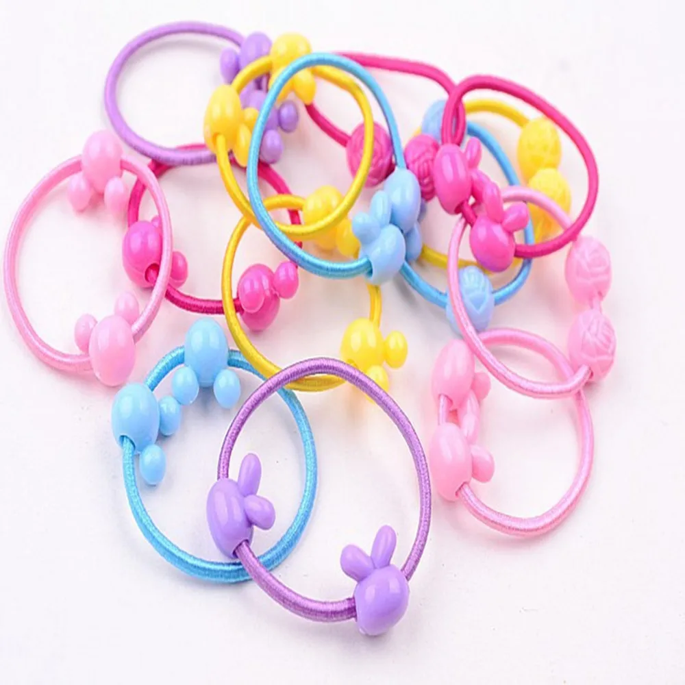 50PCS/Lot Cartoon Lovely Stars Children Elastic Hair Band Rubber Bands Ponytail Holder Elastic Headwear Girls Hair Accessories