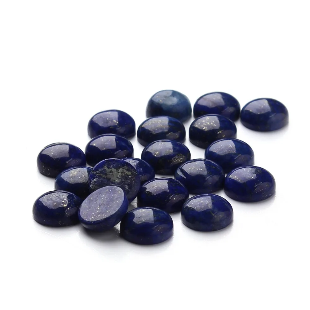 Wholesale 10pcs/lot Dia 4/6/8/10/12/14/16 mm Round Flat back Lapis Lazuli Stone Cabochons Beads for DIY Jewelry Making