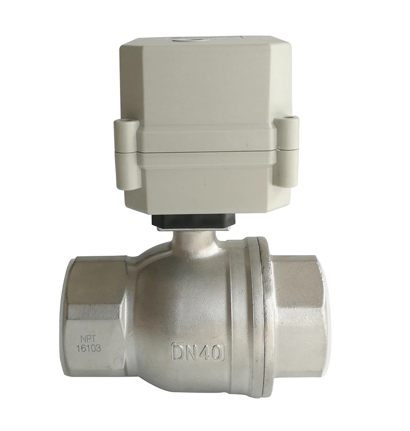 DN40 Electric Ball Valve 2 Way 1-1/2'' SS304 Motor Operated Valve AC110V-230V 3/4/7 Wires with signal feedback CE Certified