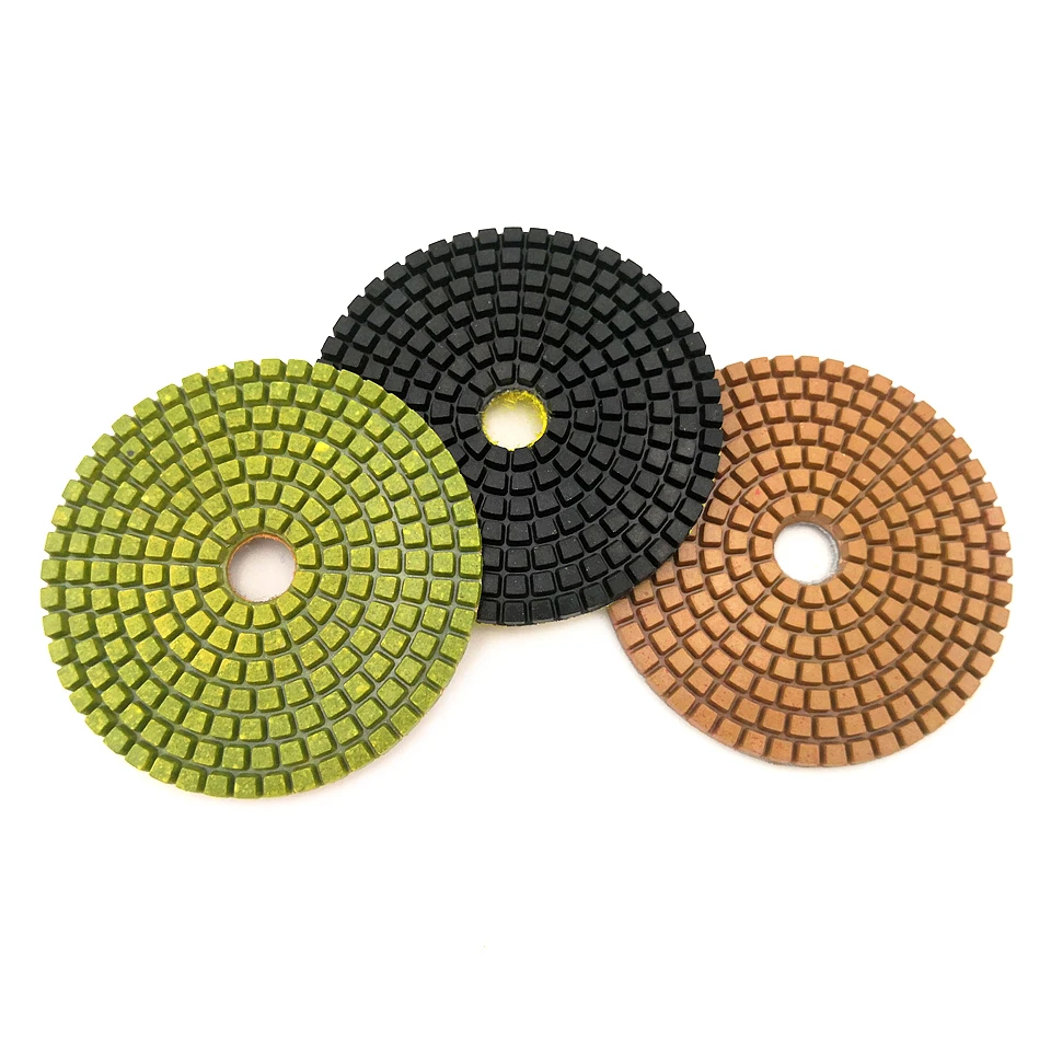 RIJILEI 7PCS/Set 4Inch Diamond Concrete Polishing Pads 100mm Resin Floor Grinding Tools Wet Polishing Stone Grinding Discs LW01