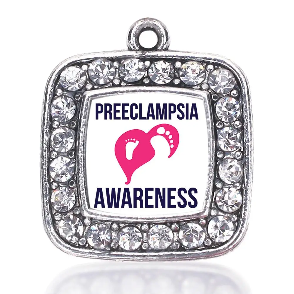 PREECLAMPSIA AWARENESS POP FIZZ CLINK POLISH FLAG PLUR SQUARE CHARM