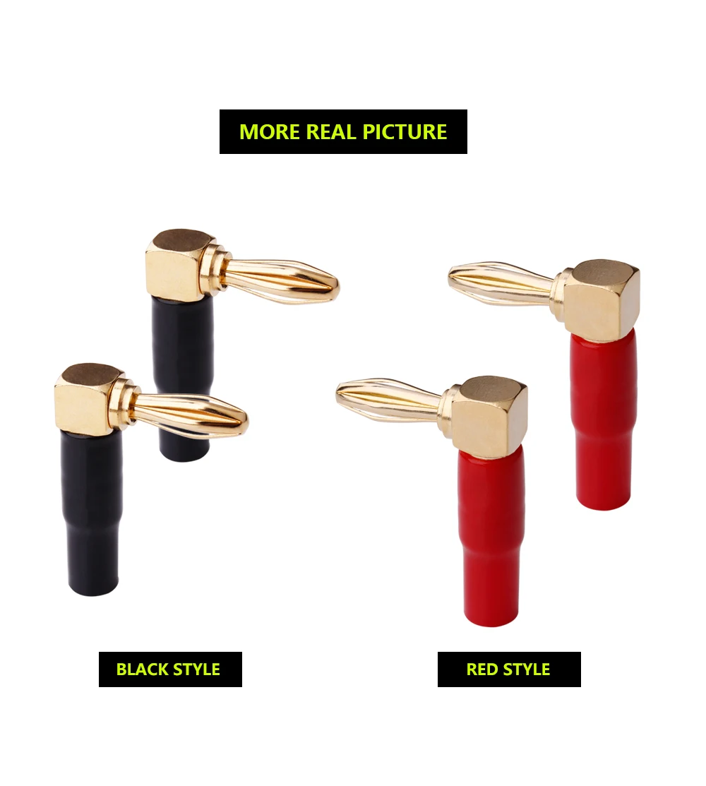 YYTCG 8Pcs Rechten Winkel 90 Grad 4mm Banana Stecker Schraube L Typ für Binding Post Verstärker Video Lautsprecher adapter Stecker – Detail 8