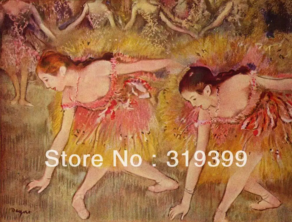 

Oil Painting Reproduction on Linen Canvas,Dancers Bending Down by edgar degas ,Free Shipping,100% handmade,Museum Quality