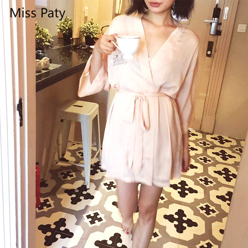 sexy women bathrobes with lace night sleepwear satin robe lounge set nightdresses shirt dressing gown bridesmaid robes wedding