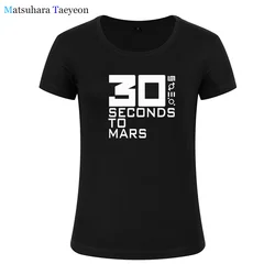 30 Seconds To Mars fashion Women T Shirts Music Band T-shirt Short Sleeve Cotton 30STM Women T-shirt Tops Tee T155