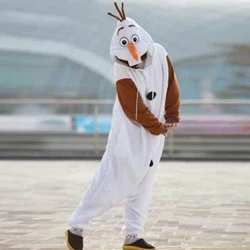 Free shipping New Anime Olaf Snowman Cosplay Pajamas Onesie Adult Unisex Party Costumes Halloween Party Dress Chritmas Gift