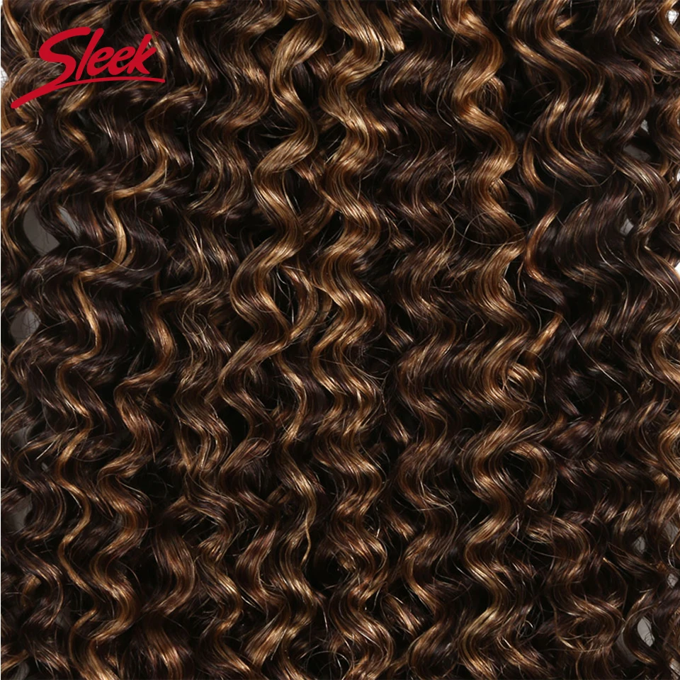 Sleek Double Drawn Water Wave Bundels Braziliaanse Remy Human Hair Weave Hair Extension Ombre Piano P4/30 # P4/27 # P1B/30 # Kleur