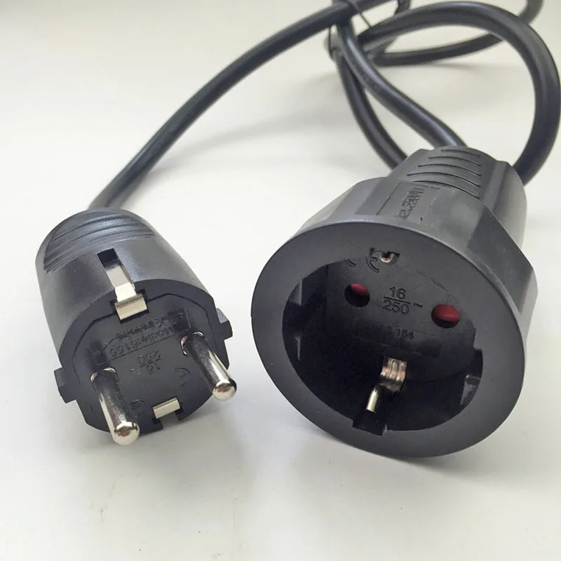 250V 16A European/German Standard Socket And Plug Power Line 3*1.5 MM/1 Meters Cable Extension Cord