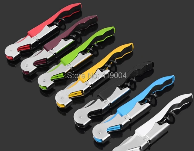 

50pcs/lot Multifunction Hippocampus knife Wine Screw Corkscrew Opener Wine Champagne beer Bottle Opener can customize logo