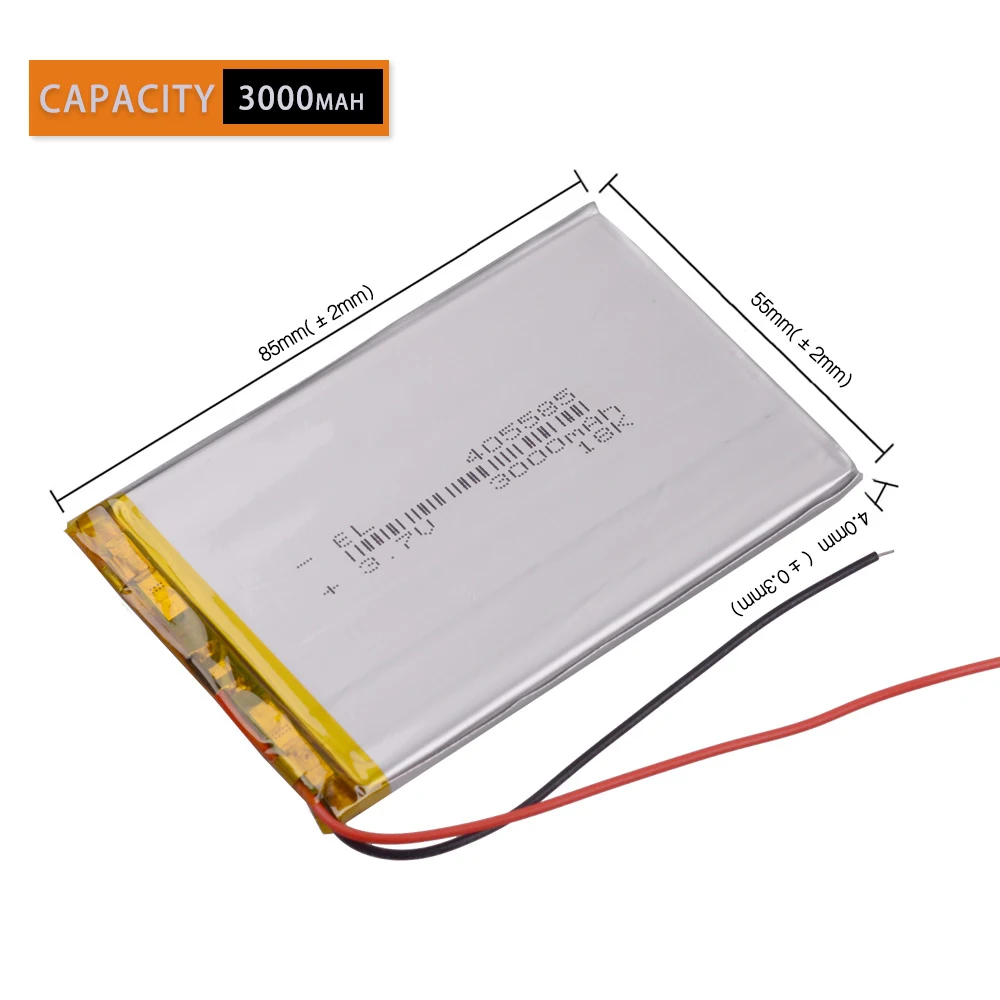 405585 3.7V  3000mAh Lithium Polymer Battery  Lipo Rechargeable  For Phone Power Bank Tablet Pc Pad Laptop 385586