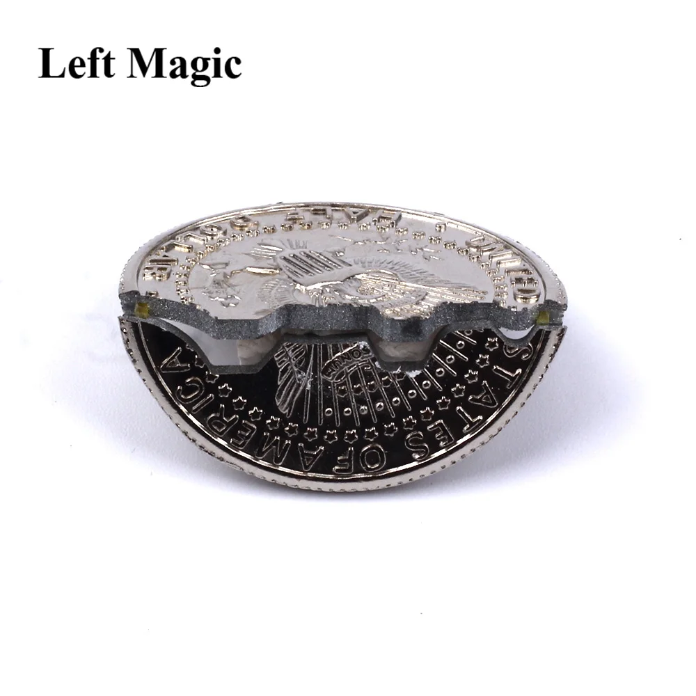 Magic Ripped Coin Trick Illusion and Restored Gift Funny Magic Tricks Toy Folding Coin Bite Coin Dollar Version Magic B1013