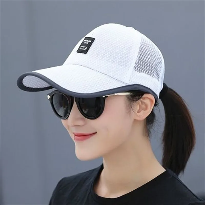 [yarbuu] Spring Women's Baseball Net Hat Printed Mesh Net Trucker Sun Hats Solid Color Simple Outdoor Sports Cap sun cap