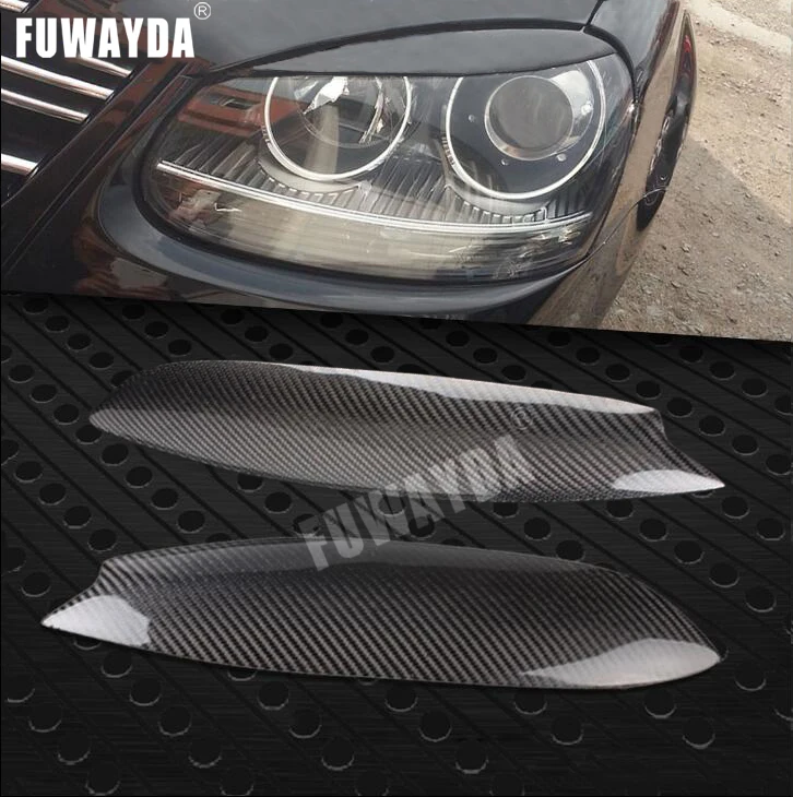 FUWAYDA High Quality Real Carbon Fiber decoration Headlights Eyebrows Eyelids cover for Volkswagen VW golf 5 MK5 2005 2006 2007