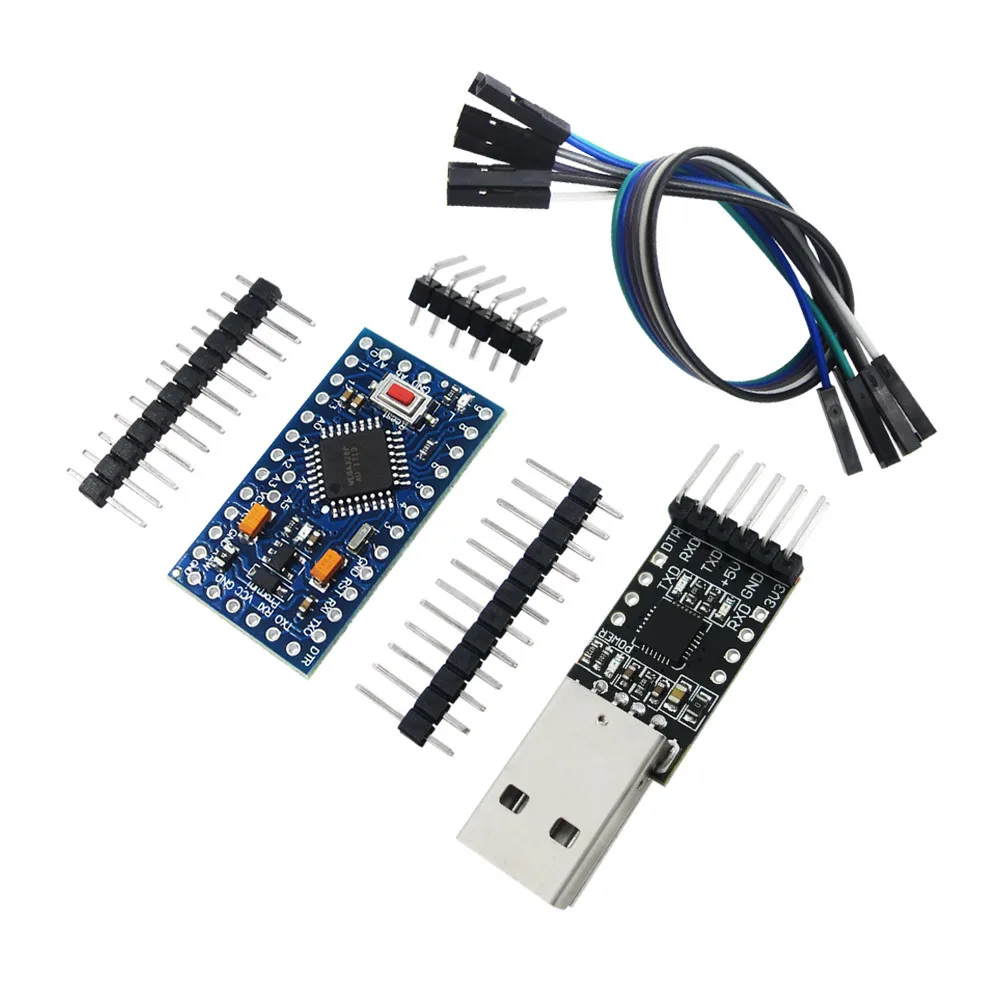 10pcs= 5PCSCP2102 Module +5PCS Pro Mini Module Atmega328 5V 16M  Compatible With Nano