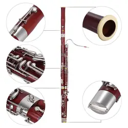 New Red C Key Bassoon Maple Body Cupronickel Silver Plated with Case