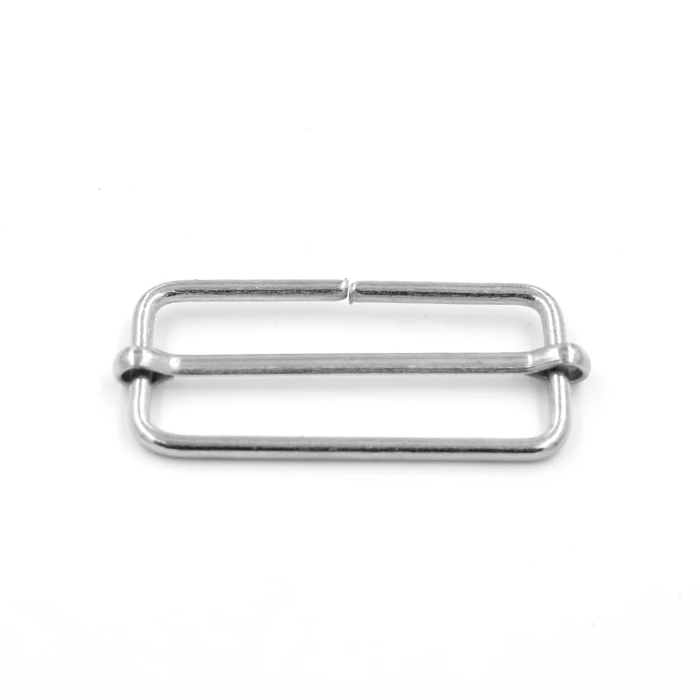 

10 Pieces 38*2.5 MM Iron Wire Circle Square Metal Adjustment Buckle Luggage Strap Button Rivet